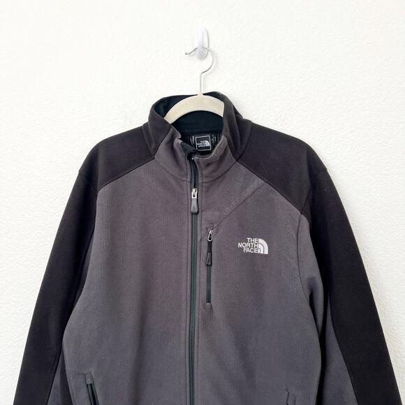 [The North Face] Gray Black Full Zip Apex Fleece Softshell Jacket Size Medium M - Picture 3 of 9